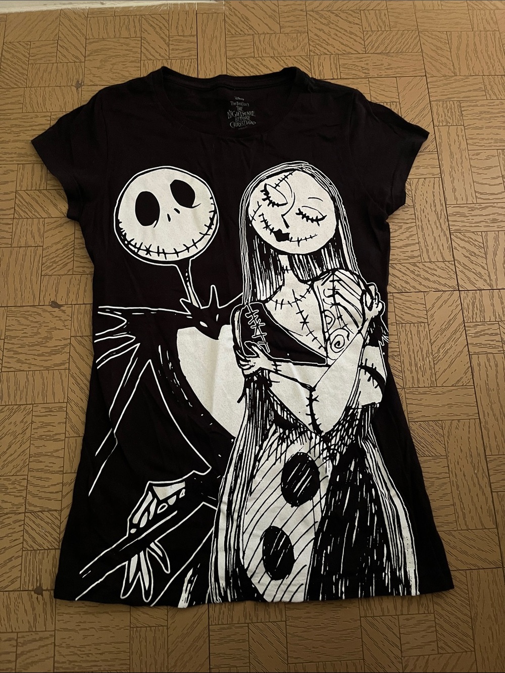 Disney Black The Nightmare Before Christmas Graphic Tee - White Print
